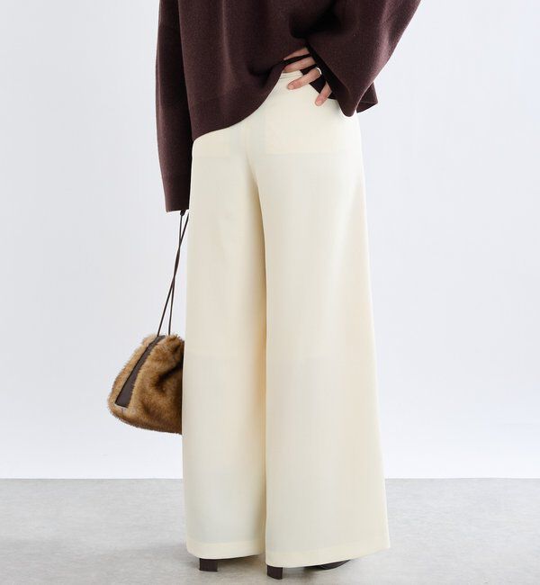  「【a Nice （ア ・ニース）】Twoolワイドパンツ」|チノ|