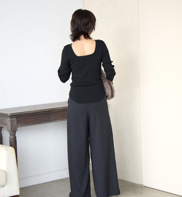  「【a Nice （ア ・ニース）】Twoolワイドパンツ」|チノ|