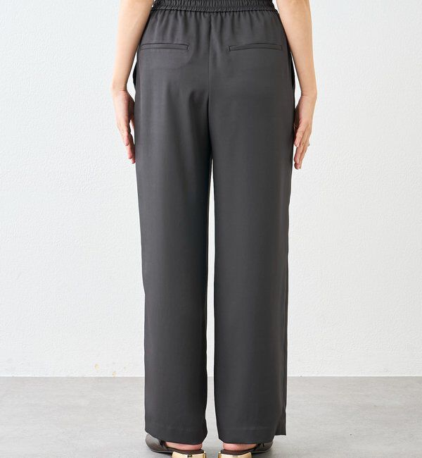  「予約【上品な光沢】サテンツイルイージーパンツ」|チノ|