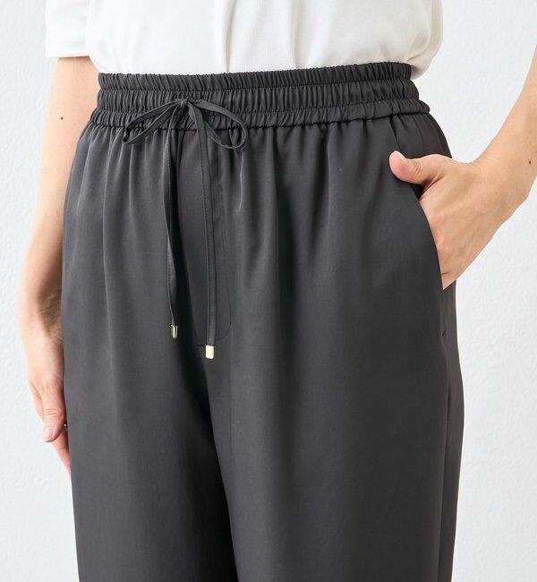  「予約【上品な光沢】サテンツイルイージーパンツ」|チノ|