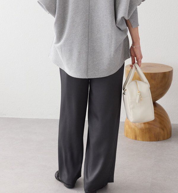  「予約【上品な光沢】サテンツイルイージーパンツ」|チノ|