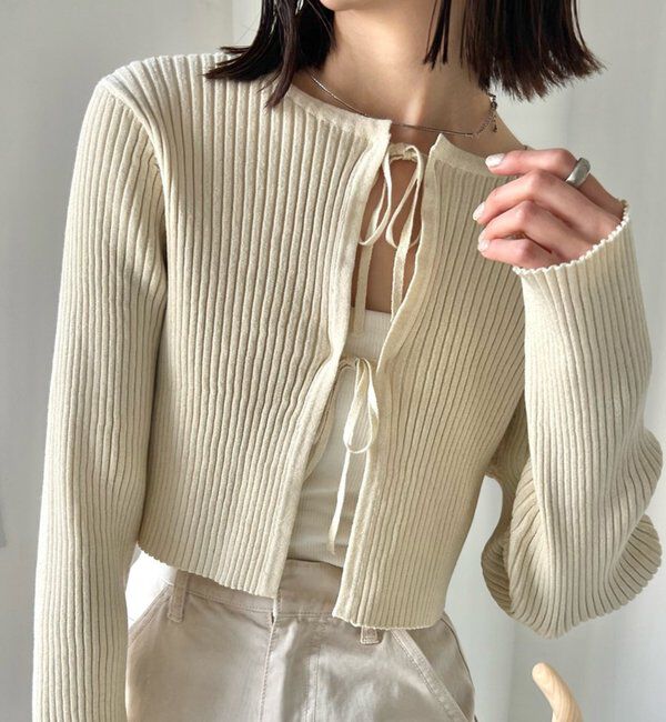  「【5色展開】ラメリボンカーディガン」|カーディガン|