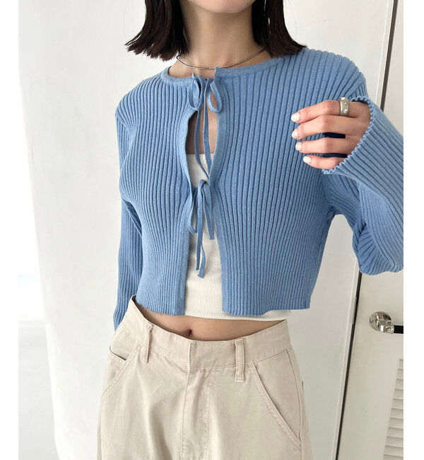  「【5色展開】ラメリボンカーディガン」|カーディガン|