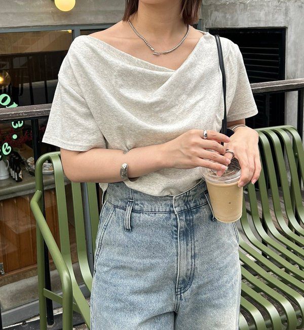  「【全骨格対応◎/6色展開】オフショルTシャツ」|Tシャツ・カットソー|