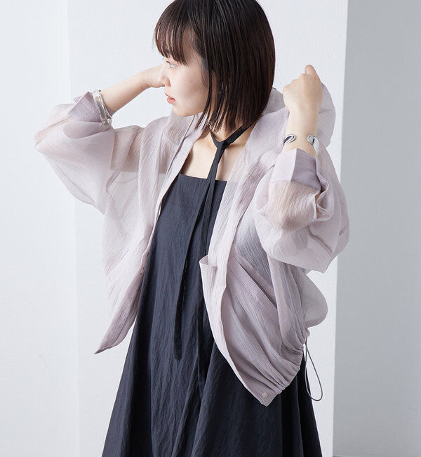  「シアーフーディーシャツ」|シャツ・ブラウス|グレー
