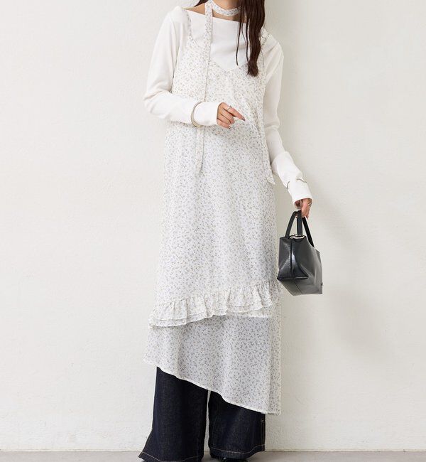  「フラワーヘムキャミワンピース」|ワンピース|