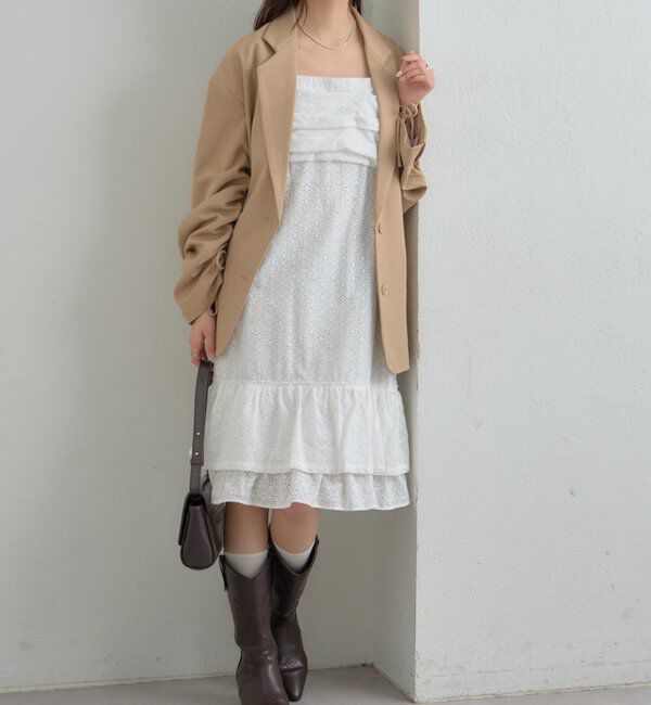  「フラワー刺繍キャミワンピース」|ワンピース|