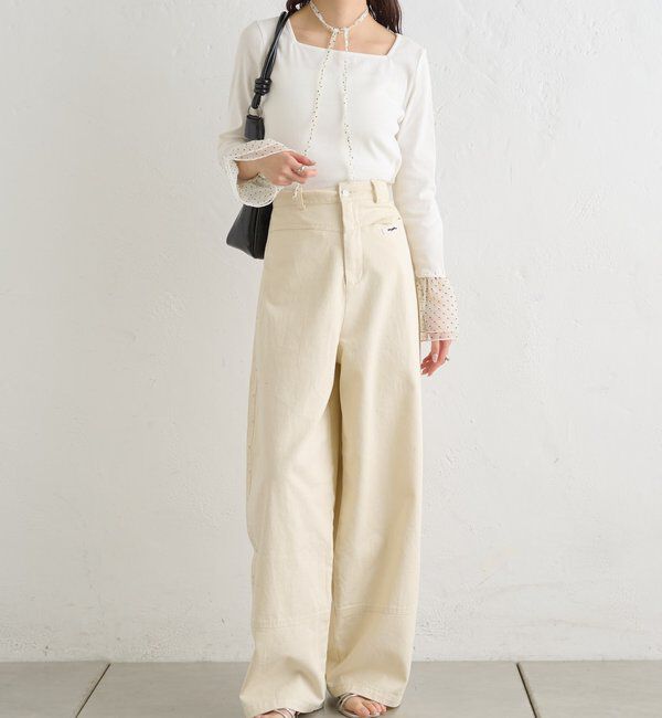  「袖口チュールロンT」|Tシャツ・カットソー|