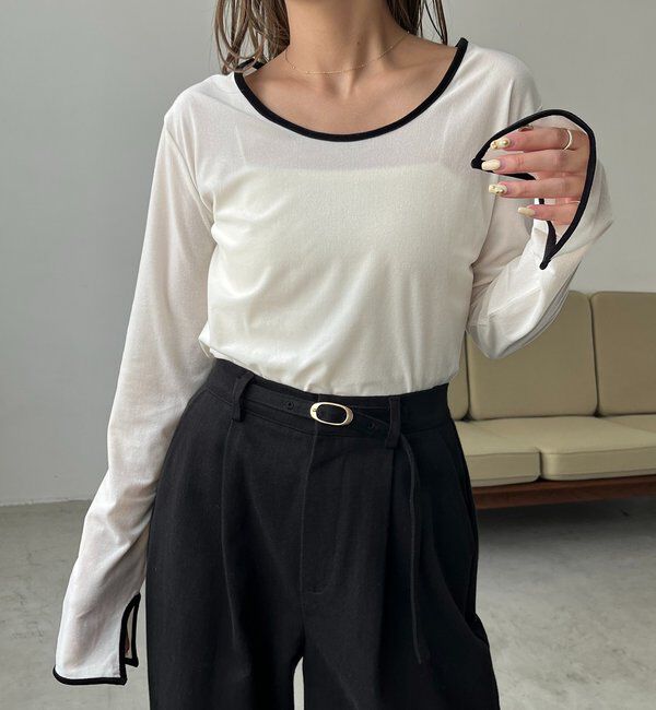  「【前後2WAY】ベロアリンガーTシャツ」|Tシャツ・カットソー|