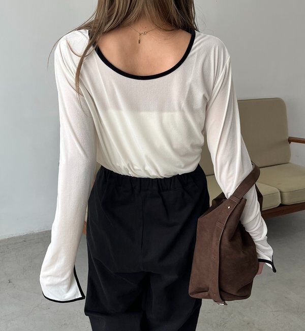  「【前後2WAY】ベロアリンガーTシャツ」|Tシャツ・カットソー|