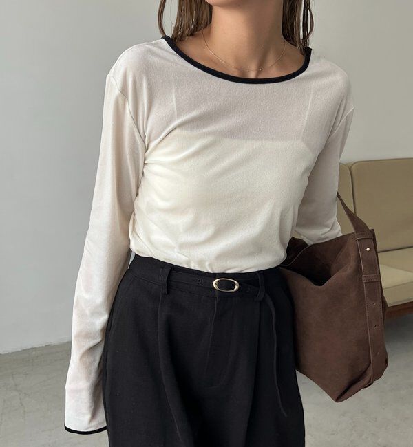  「【前後2WAY】ベロアリンガーTシャツ」|Tシャツ・カットソー|