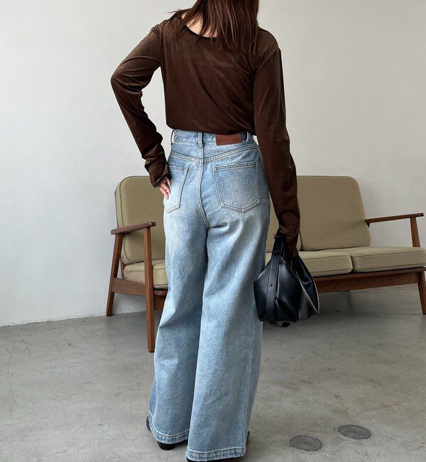  「【前後2WAY】ベロアリンガーTシャツ」|Tシャツ・カットソー|