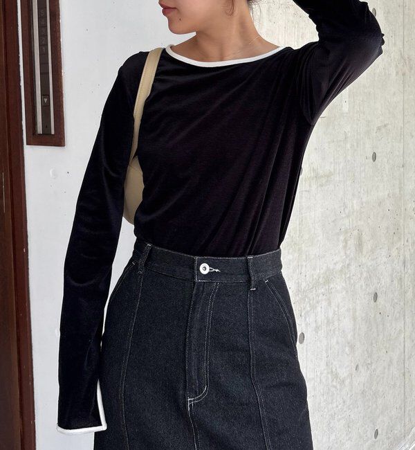  「【前後2WAY】ベロアリンガーTシャツ」|Tシャツ・カットソー|