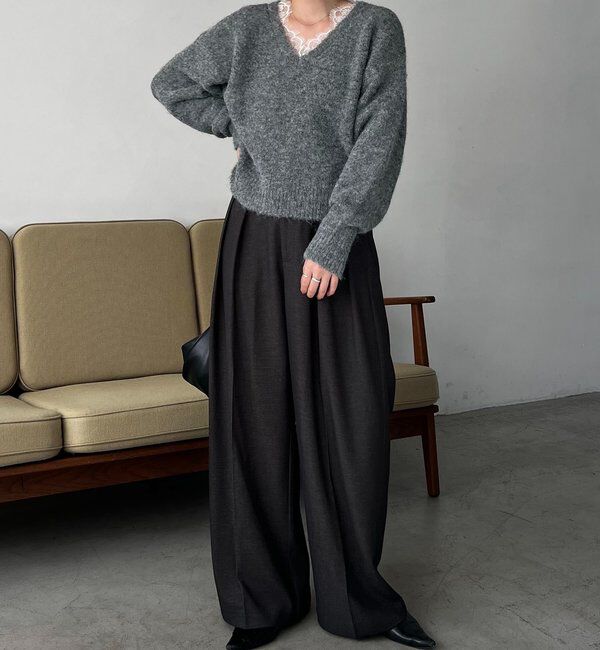  「レーストリミングニット」|ニット・セーター|