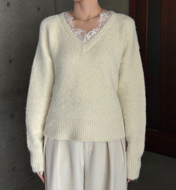  「レーストリミングニット」|ニット・セーター|