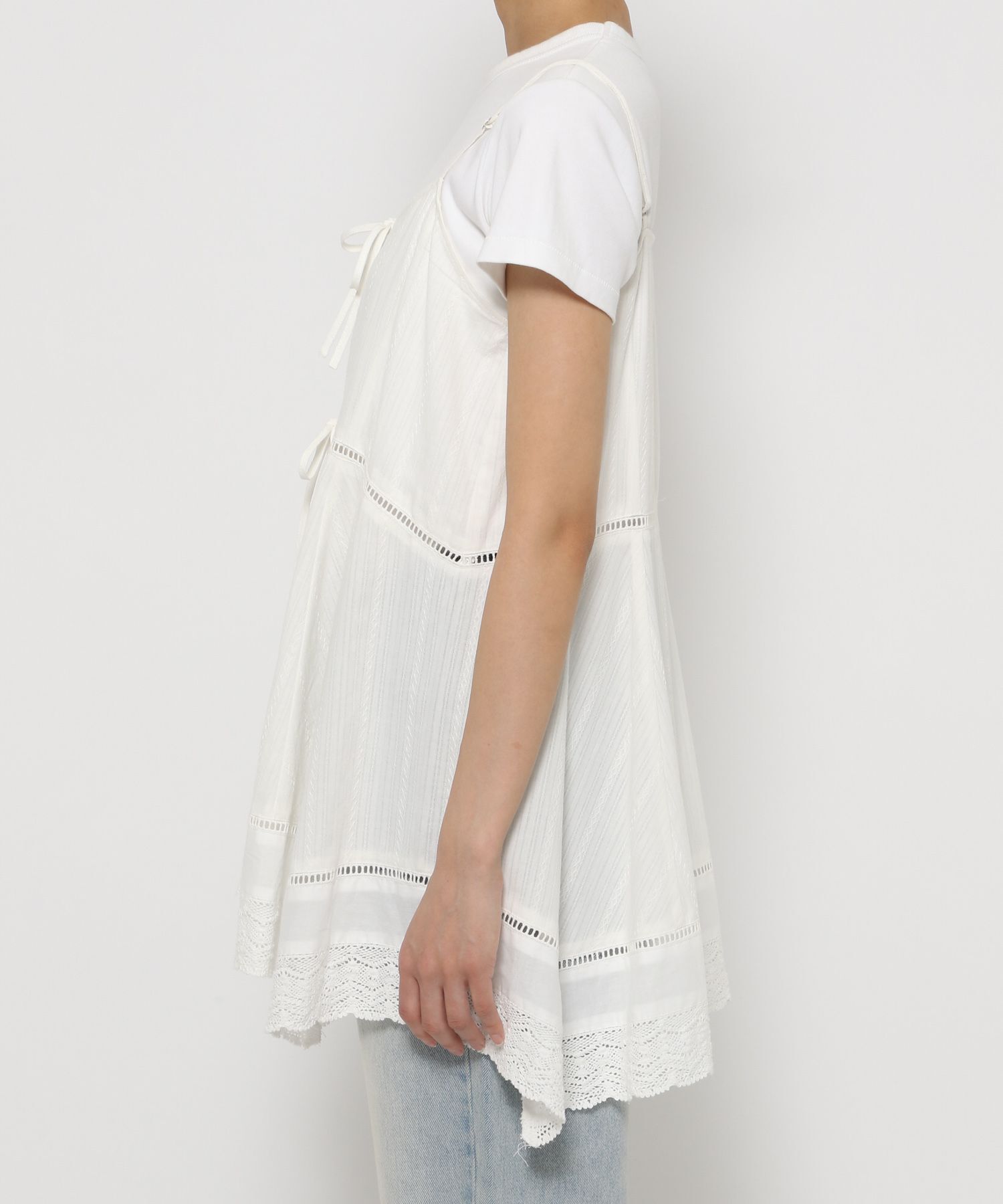 LOWRYS FARM「2WAYコットンレースミニワンピース」|ワンピース|