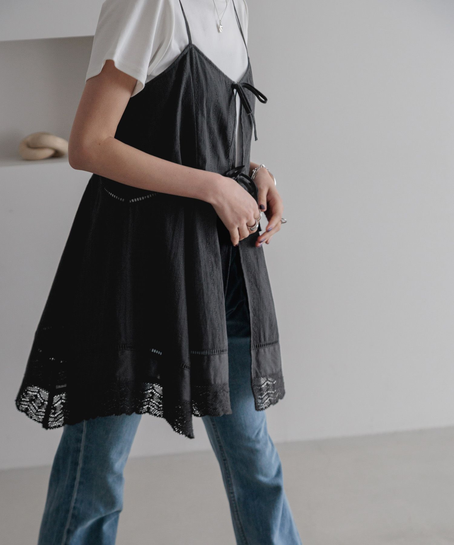 LOWRYS FARM「2WAYコットンレースミニワンピース」|ワンピース|