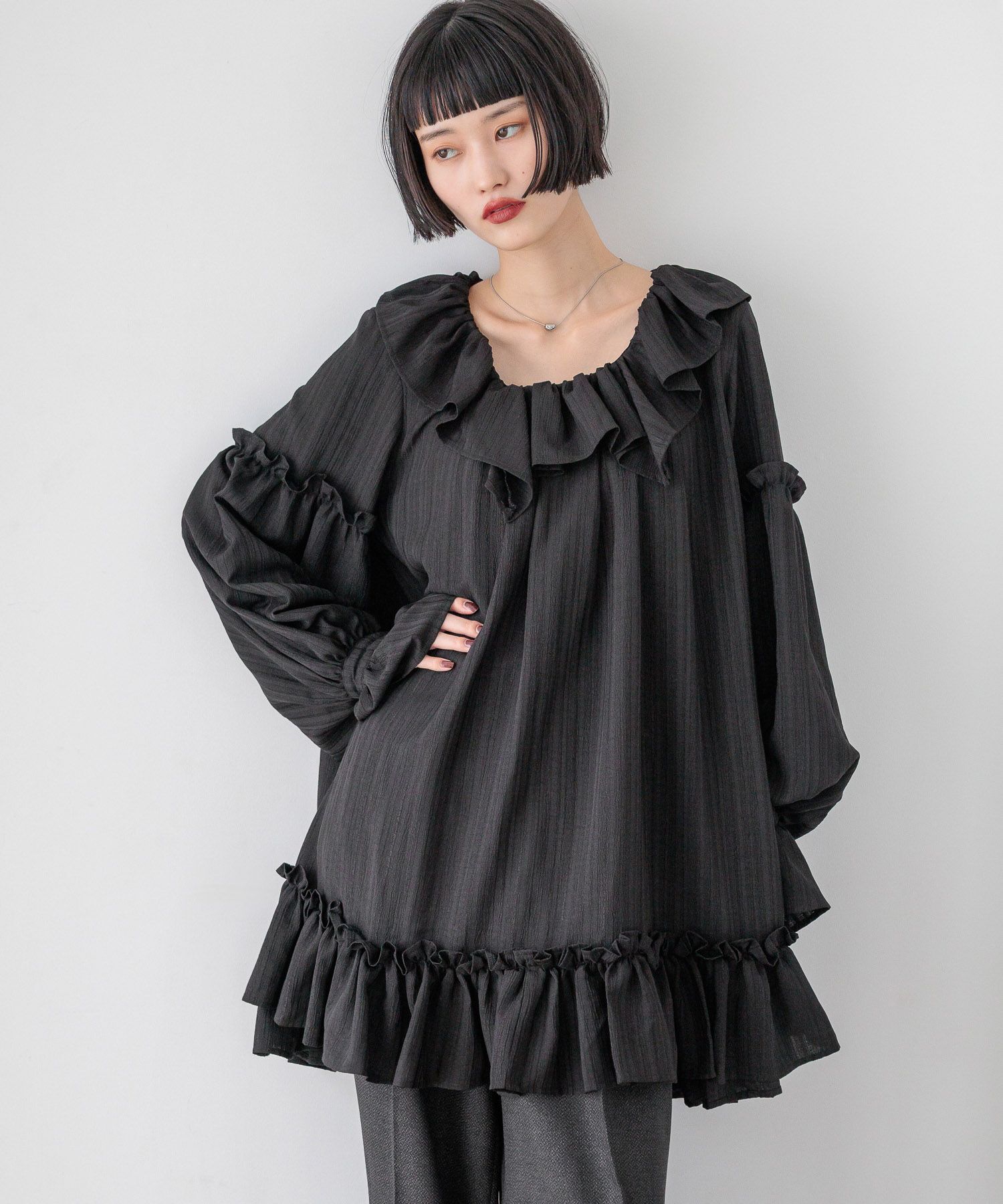 LOWRYS FARM「アソートフリルチュニックブラウス」|ワンピース|