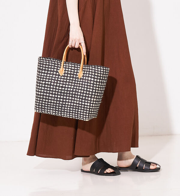 collex「【別注】クロス柄サイザルバスケット」|かごバッグ|