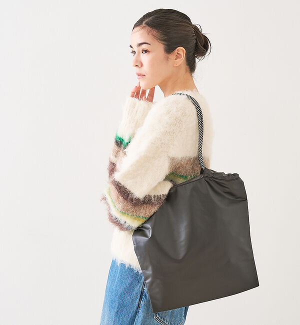 collex「【WEB限定】【CACHELLIE】コードハンドル メタリックトートバッグ」|トートバッグ|ブラック