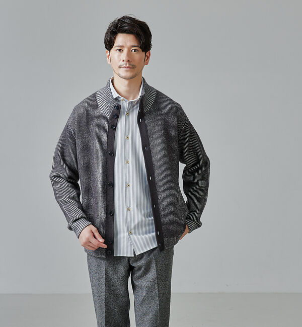 ABAHOUSE「フライフロント ドライバーズニット / ブルゾン」|ニット・セーター|