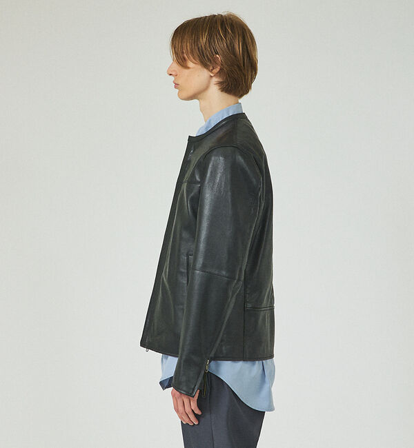 ABAHOUSE「【ナロウカラー】ラムレザー ブルゾン / シングルライダース」|その他|