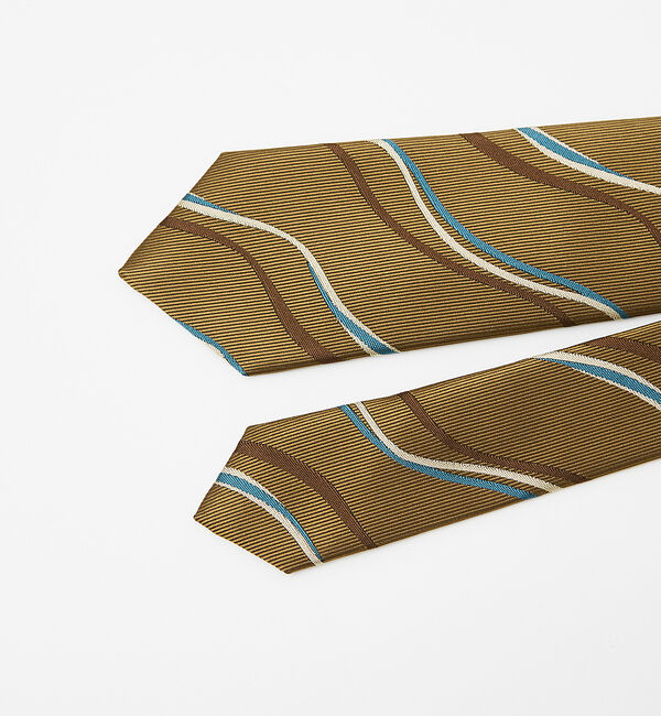 ABAHOUSE「シルクネクタイ レジメンタル風ウェーブ柄 / MADE IN JAPAN」|ネクタイ・蝶ネクタイ|