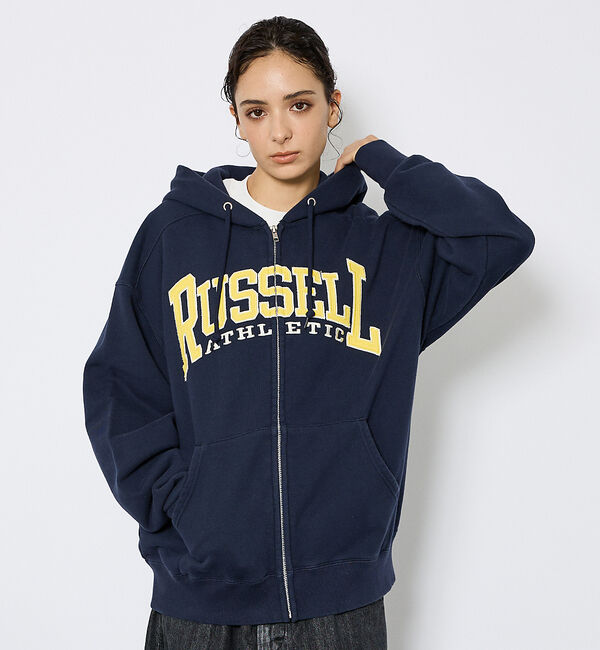 ABAHOUSE「【RUSSELL ATHLETIC/ラッセル アスレチック】フロントロゴスウェッ」|パーカー|ネイビー