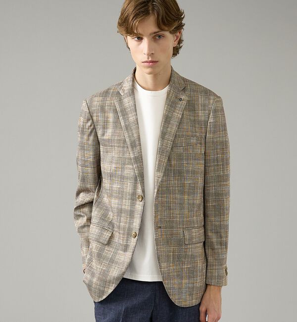 ABAHOUSE「【セットアップ対応】チェック柄 ライトポンチ ジャケット / FLEX JACK」|テーラードジャケット|