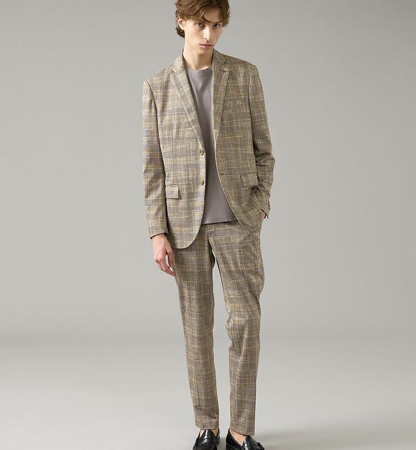 ABAHOUSE「【セットアップ対応】チェック柄 ライトポンチ イージースラックス / ストレッチ」|スラックス|