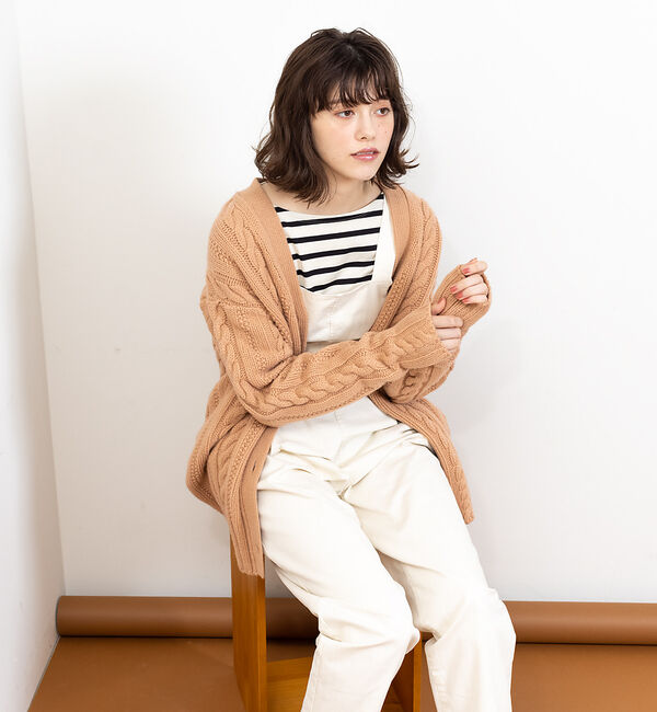 Rouge vif「ケーブルニットカーデ」|カーディガン|ピンク