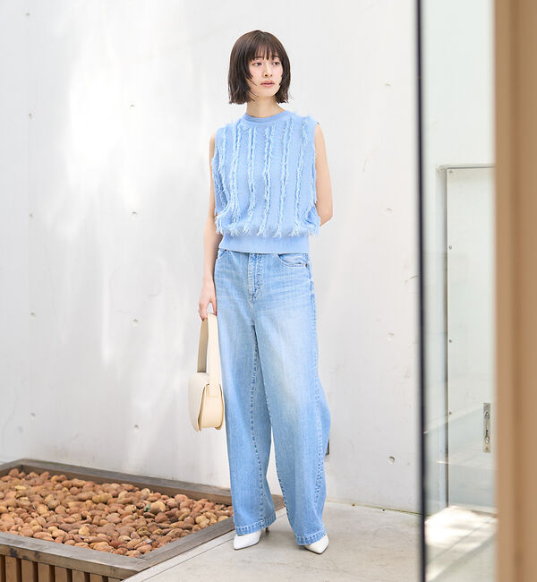 Rouge vif「フリンジニットノースリーブプルオーバー」|ニット・セーター|