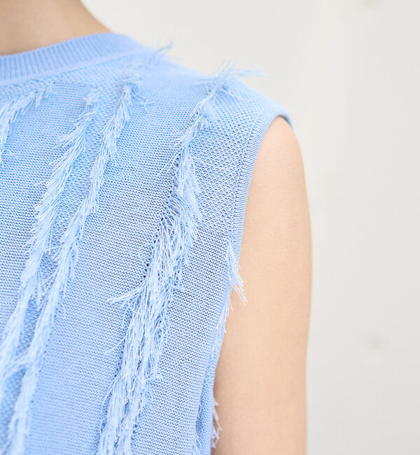 Rouge vif「フリンジニットノースリーブプルオーバー」|ニット・セーター|