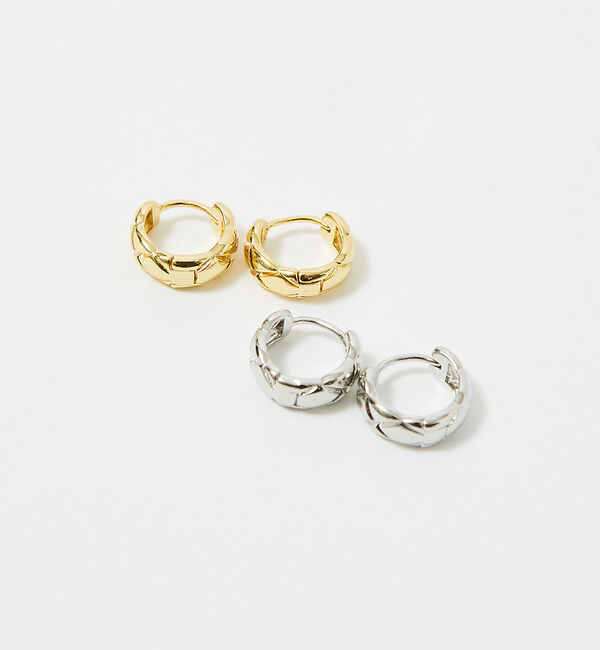 Rouge vif「【sauvage peau】キルティングデザイン ピアス / 両耳」|ピアス|