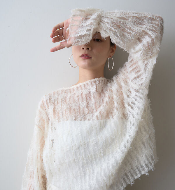 Rouge vif「【一部店舗限定】フェザーチュールブラウス」|シャツ・ブラウス|