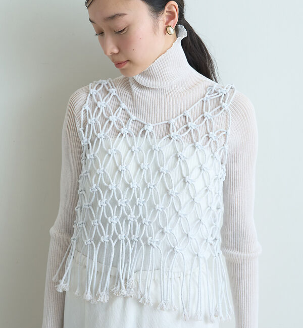 Rouge vif「【一部店舗限定】マクラメニットベスト」|ベスト・ジレ|