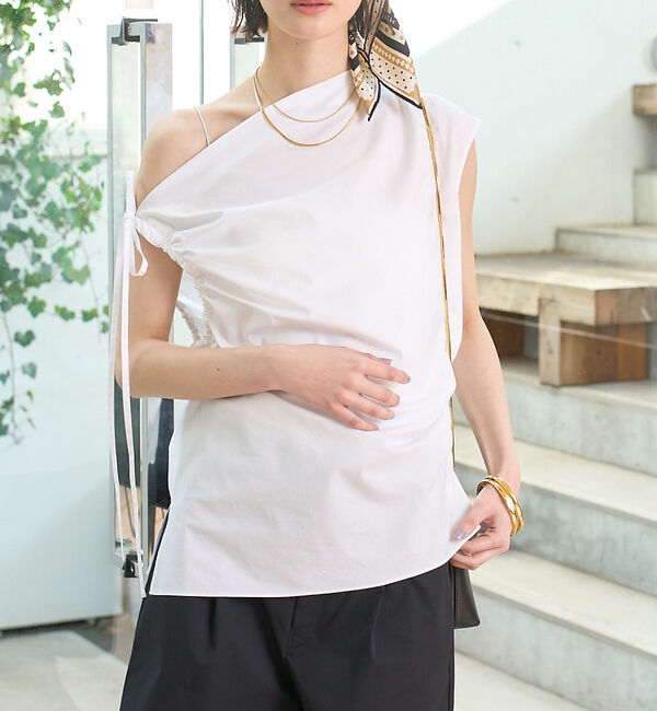 Rouge vif「ギャザーアシンメトリーブラウス」|シャツ・ブラウス|