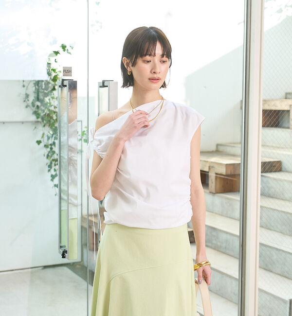 Rouge vif「ギャザーアシンメトリーブラウス」|シャツ・ブラウス|