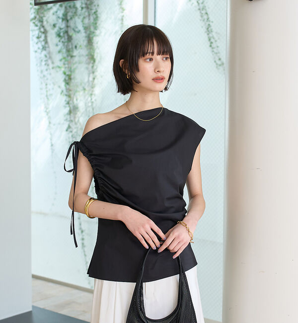 Rouge vif「ギャザーアシンメトリーブラウス」|シャツ・ブラウス|