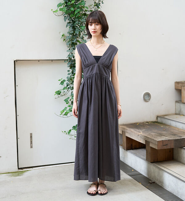 Rouge vif「麻混3WAYウエストリボンワンピース」|ワンピース|