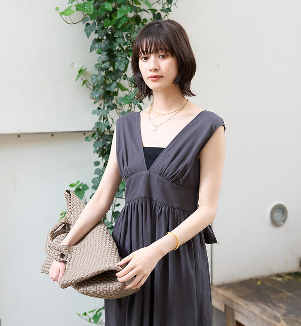 Rouge vif「麻混3WAYウエストリボンワンピース」|ワンピース|