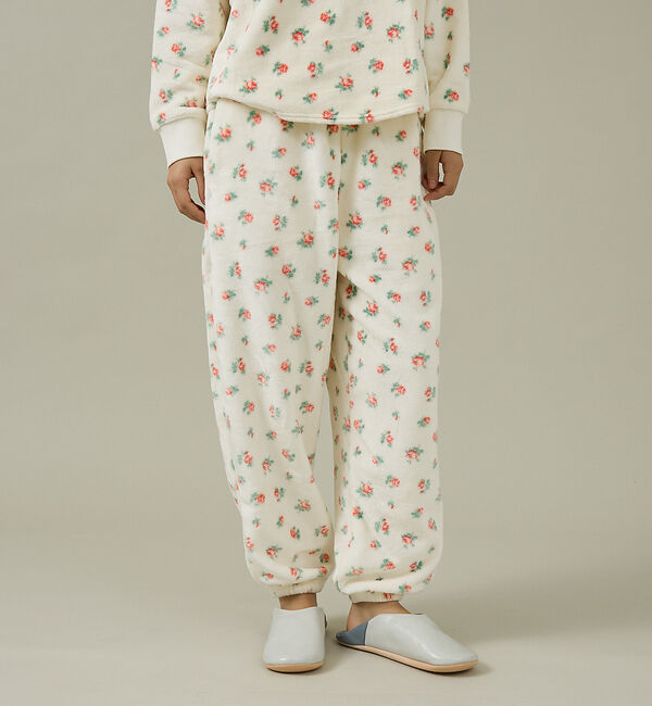 Rouge vif「【JEMORGAN / ジェーイーモーガン】フリース花柄長袖＆パンツ＆巾着3点セ」|スウェット・ジャージ|