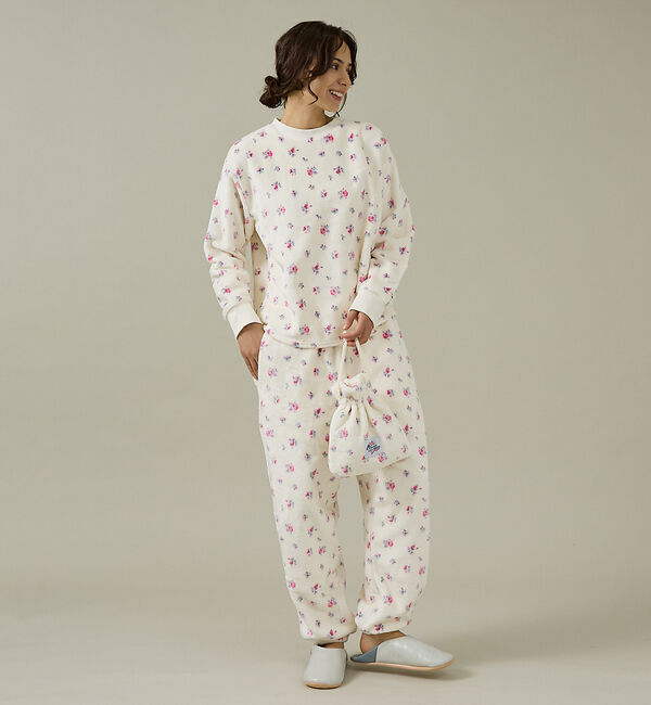 Rouge vif「【JEMORGAN / ジェーイーモーガン】フリース花柄長袖＆パンツ＆巾着3点セ」|スウェット・ジャージ|