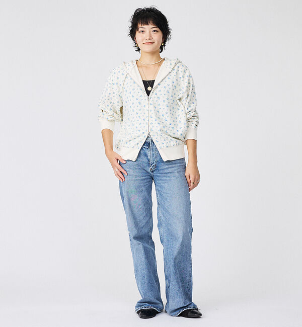 Rouge vif「【JEMORGAN/ジェーイーモーガン】ガーゼ裏毛花柄フルジップパーカー/JF6」|パーカー|