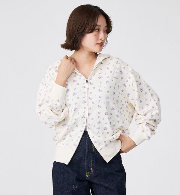 Rouge vif「【JEMORGAN/ジェーイーモーガン】ガーゼ裏毛花柄フルジップパーカー/JF6」|パーカー|