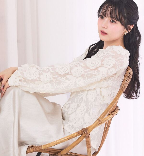 Rouge vif「【一部店舗限定】【北野百笑さんコラボ】レースブラウス【予約】」|シャツ・ブラウス|オフホワイト