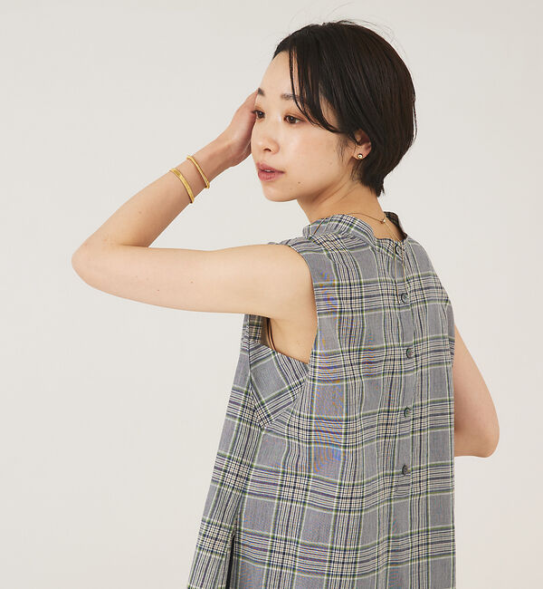 qualite「スタンド2wayチュニックブラウス」|シャツ・ブラウス|