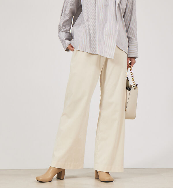 qualite「シャンブレーベルベットレギンスパンツ」|その他|アイボリー