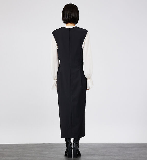 qualite「ウールトロVネックワンピース」|ワンピース|