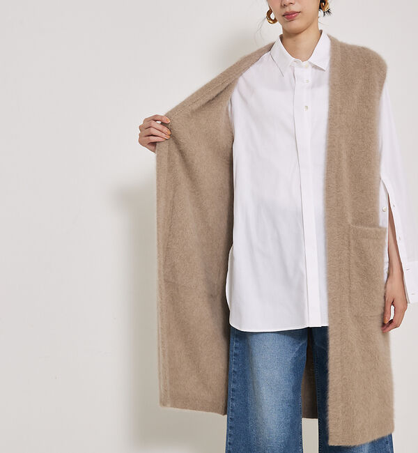 qualite「【大人気ジレが今季verに！】フォックスカシミアロングジレ」|ニット・セーター|